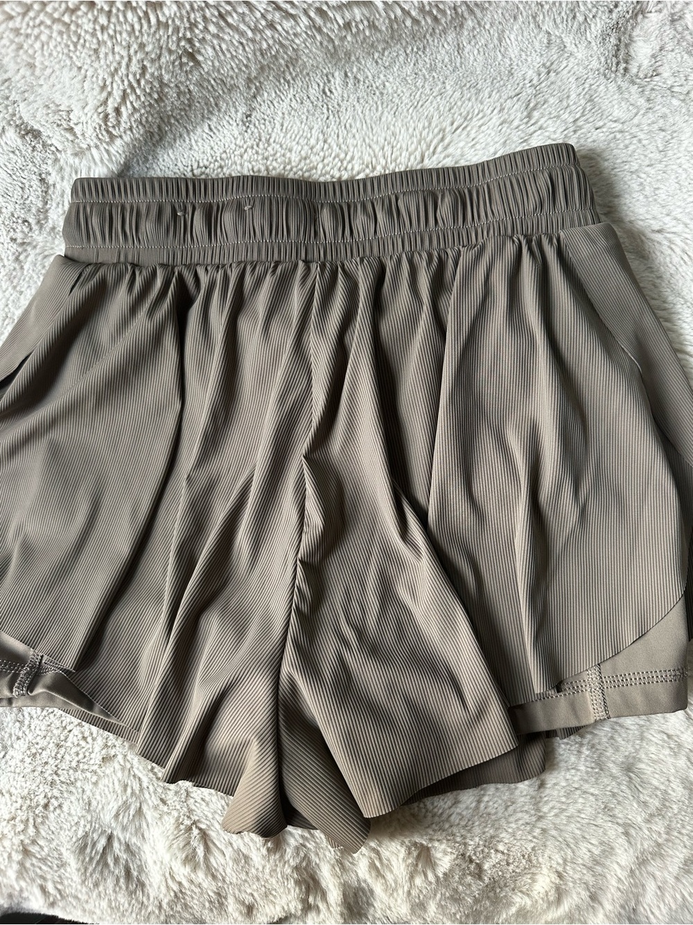JoyLab Ribbed Drawstring Athletic Shorts — Taupe - Picture 2 of 4